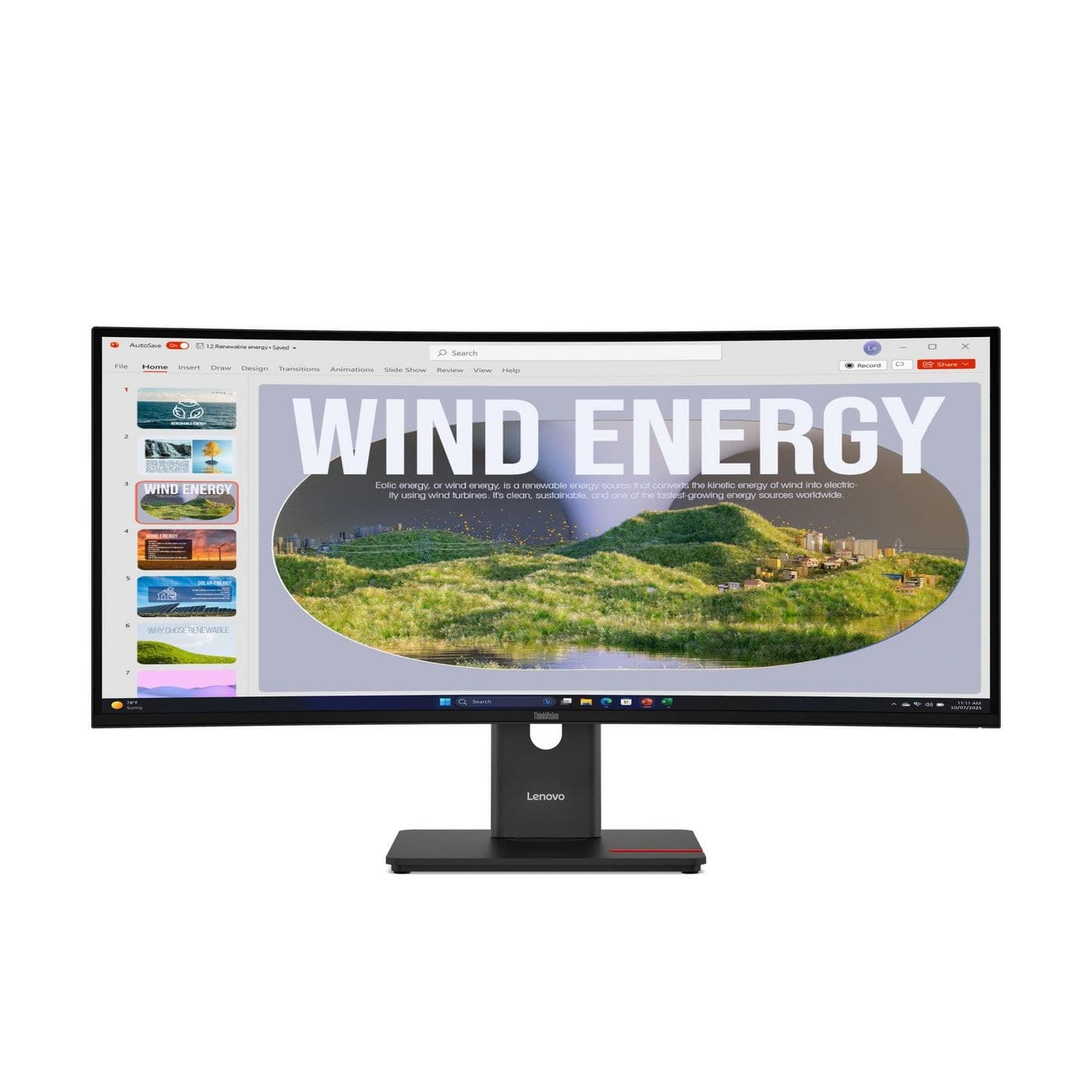 Lenovo ThinkVision T34wd-40 34-inch Curved UWQHD USB-C Docking Monitor - Black