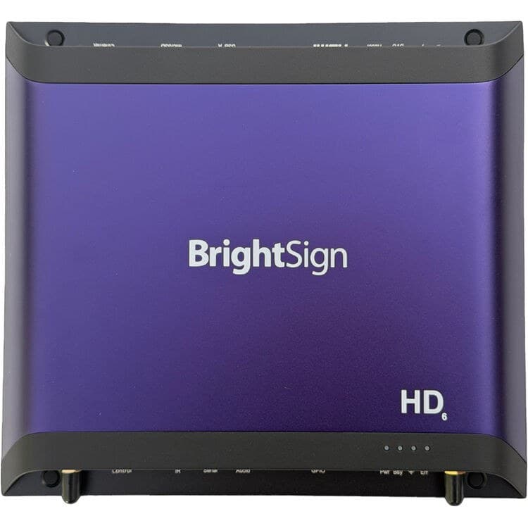 BrightSign HD1026 Expanded I/O 4K Digital Signage Media Player - Black & Purple