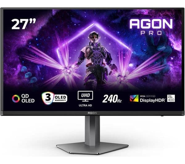 AOC AGON PRO AG276UZD 4K Ultra HD 27" Quantum Dot OLED Gaming Monitor - Black