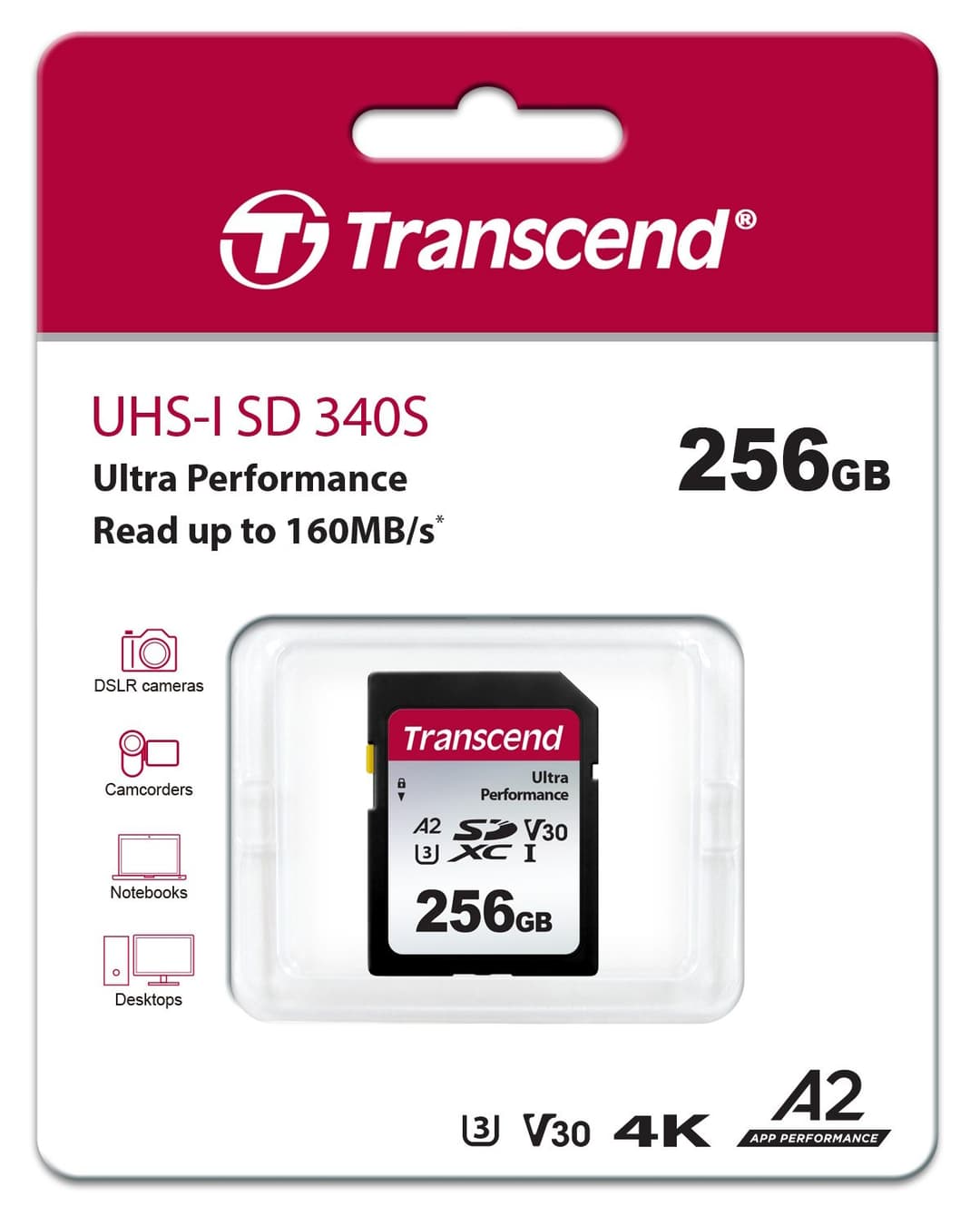 Transcend 340S UHS-I SDXC Card U3 V30 A2 256GB - Image 2