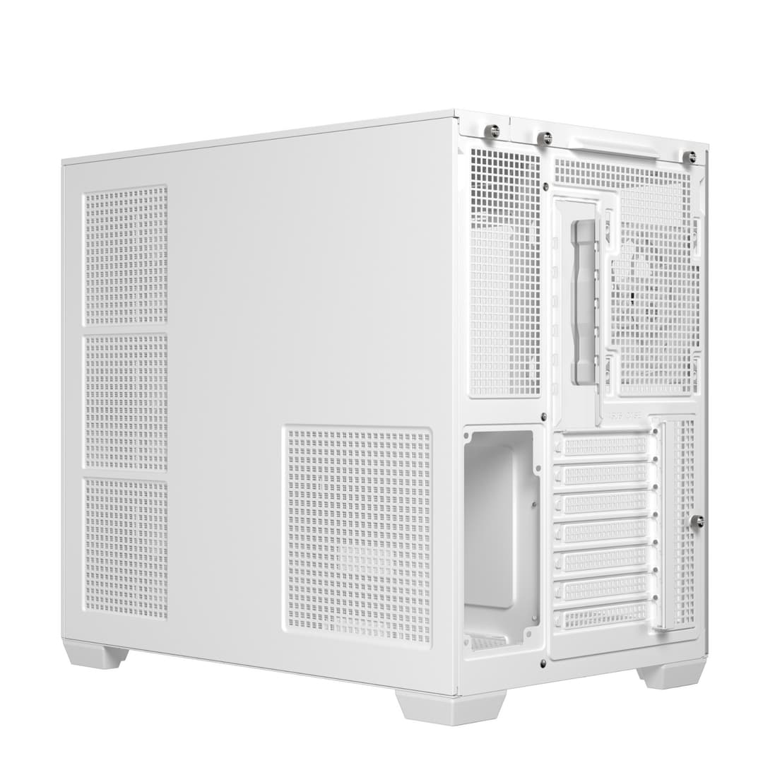 ASUS A32 PLUS ARGB Tempered Glass Dual-Chamber Mid-Tower Gaming PC Case - White - Image 9