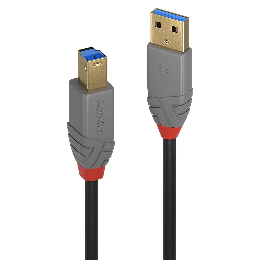 Lindy Anthra Line USB 3.2 Gen 1 Type A to B Cable 5Gbps 1m - Image 1