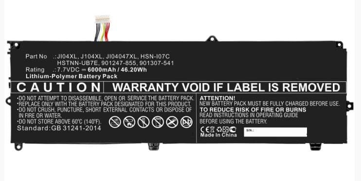 CoreParts MBXHP-BA0267 Replacement Battery for HP Elite x2 1012 G2, 7.7V 5700mAh Li-ion, 43.32Wh, Black/Silver - Image 1