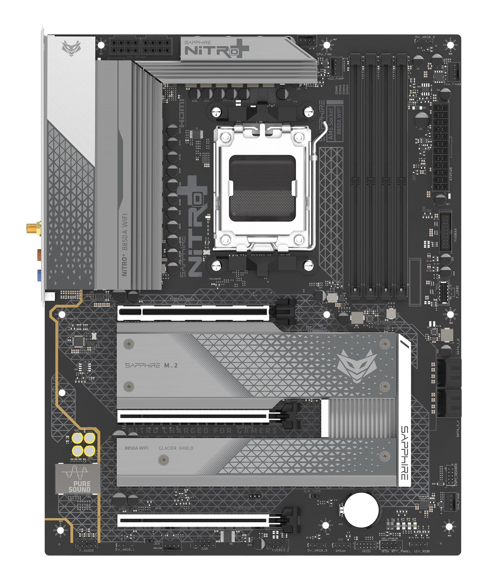 Sapphire NITRO+ B850A WIFI 7 AMD B850 Socket AM5 ATX Motherboard