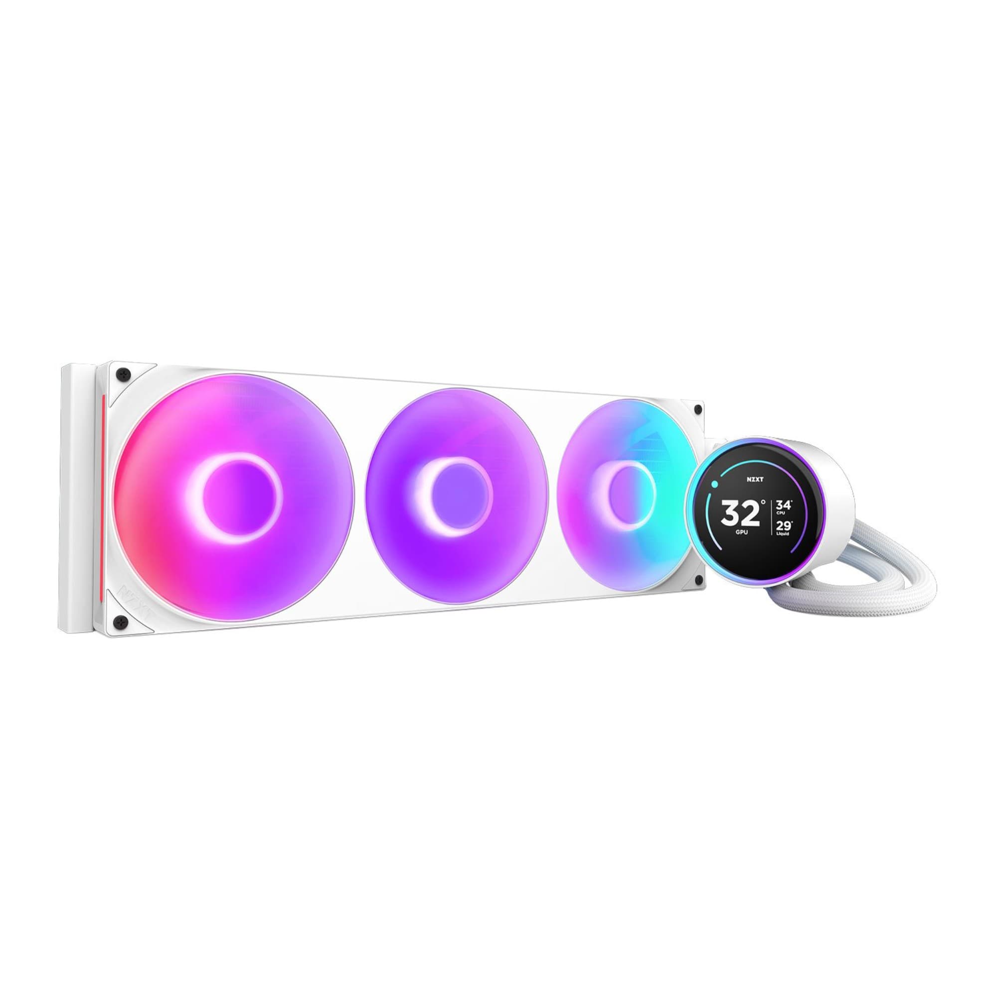 NZXT Kraken Elite V2 420mm ARGB Intel / AMD CPU Liquid Cooler w/ 2.72" LCD - White