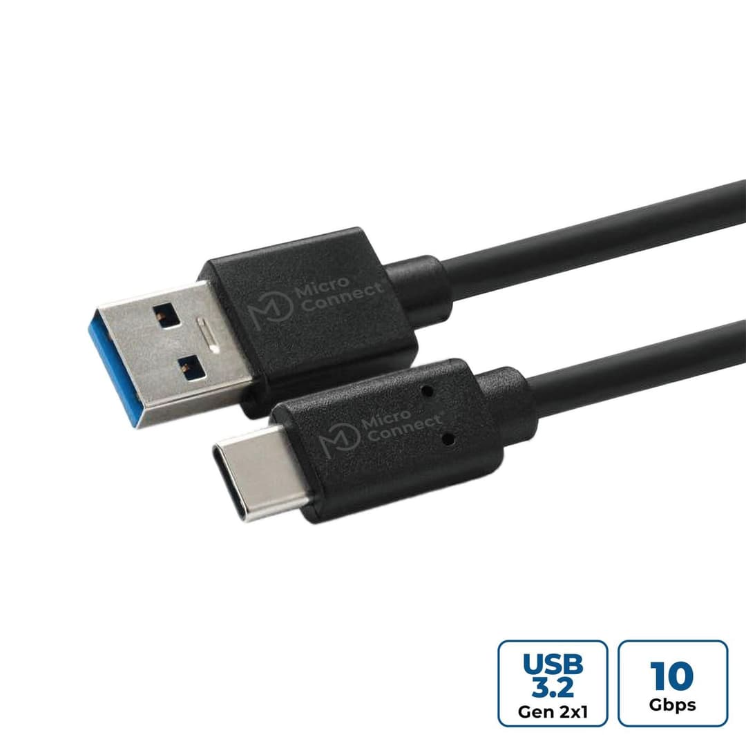 Microconnect USB-C to USB-A 3.2 Gen 2 Cable 0.25m (10Gbit/s) - Image 1