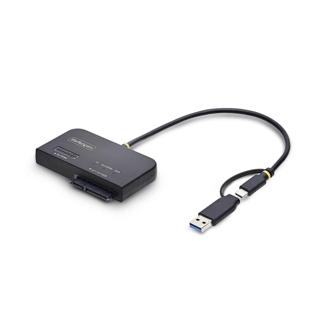 StarTech.com 10Gbps USB-C/USB-A to M.2 NVMe and 2.5"/3.5" SATA Adapter Cable - Tool-Free (USB31CSAT3M2E) - Image 1