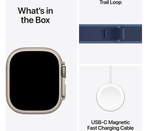 Apple Watch Ultra 3 GPS + Cellular 49mm Natural Titanium Case with Bright Blue Trail Loop - M/L - Image 3