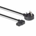 Lindy 1m UK 3 Pin Plug to Right Angled IEC C13 Mains Power Cable, Black thumbnail 3