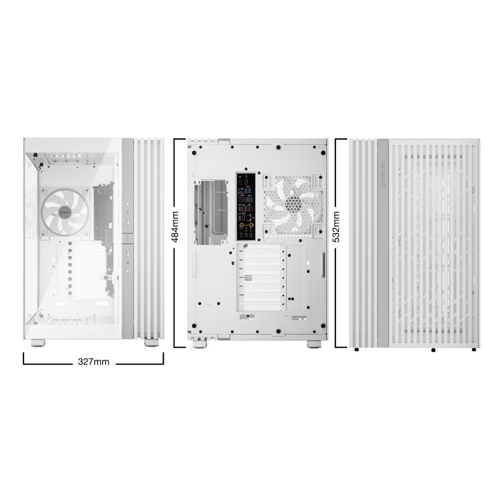be quiet! Light Base 900 FX ARGB Tempered Glass E-ATX Full Tower PC Case - White - Image 4