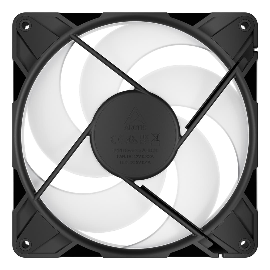 ARCTIC P14 Pro Reverse A-RGB 140 mm PWM Fan with Cable Splitter - Black - Image 4
