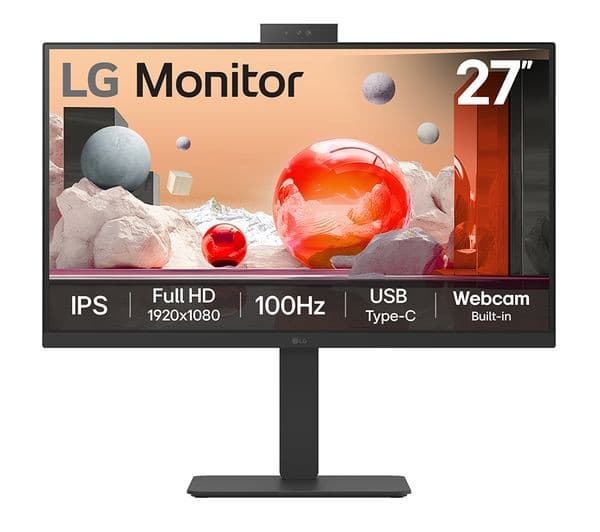 LG 27BA850-B.AEK 27 Inch Full HD IPS Monitor 100Hz USB-C 90W Webcam - Black