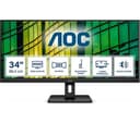 AOC U34E2M 34" Wide Quad HD 100Hz VA Monitor - Black thumbnail 1