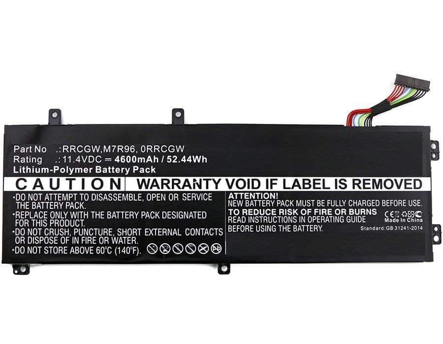 CoreParts MBXDE-BA0103 Laptop Battery for Dell XPS 15 9550 / Precision 15 5510 - 52Wh 11.4V 4600mAh Li-Polymer, Black (replaces RRCGW / M7R96 / 0RRCGW)