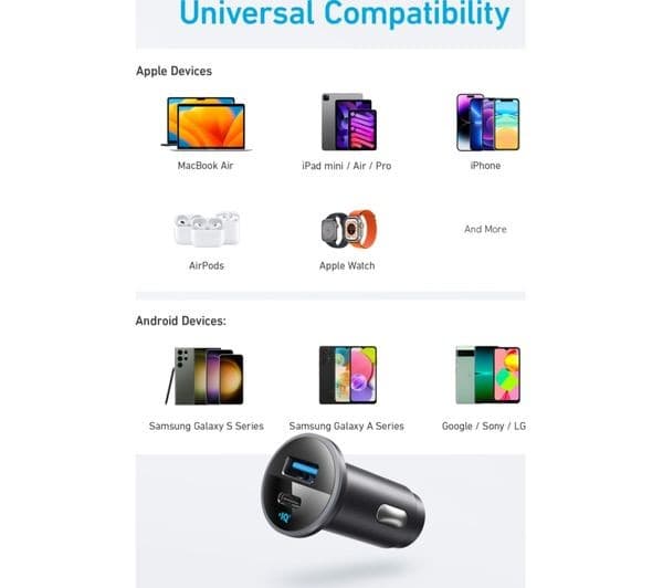 Anker 2-Port 52.5W USB-C Car Charger - Black - Image 10