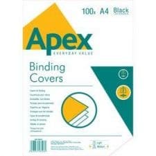 Fellowes Apex A4 Leatherboard Binding Covers 230gsm Pack of 100 - Black - Image 1