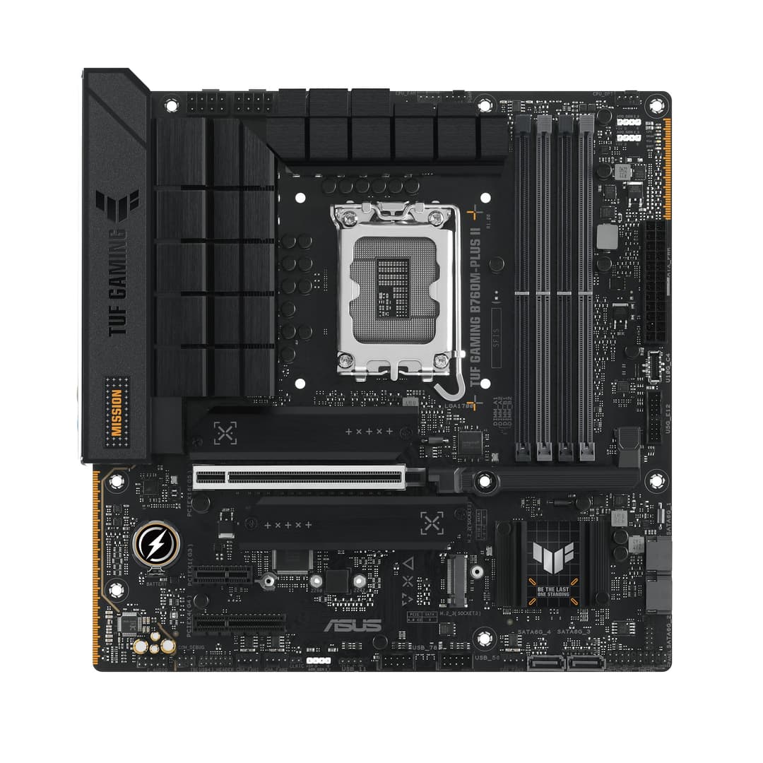 ASUS TUF GAMING B760M-PLUS II Intel B760 LGA 1700 DDR5 Micro-ATX Motherboard - Wired - Image 1