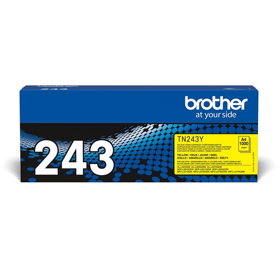 Brother TN-243Y Original Toner Cartridge Yellow 1 Pack (1,000 Pages) - Image 1