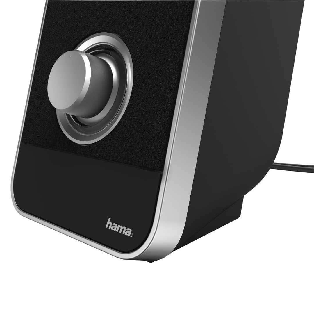 Hama Sonic LS-206 2.0 USB-Powered PC Speakers, 6 W - Black/Silver - Image 2