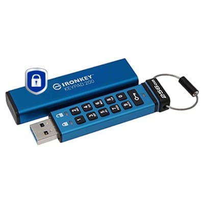 Kingston IronKey Keypad 200 USB-A Encrypted USB Flash Drive, FIPS 140-3 Level 3 AES-256 - 256GB - Image 2