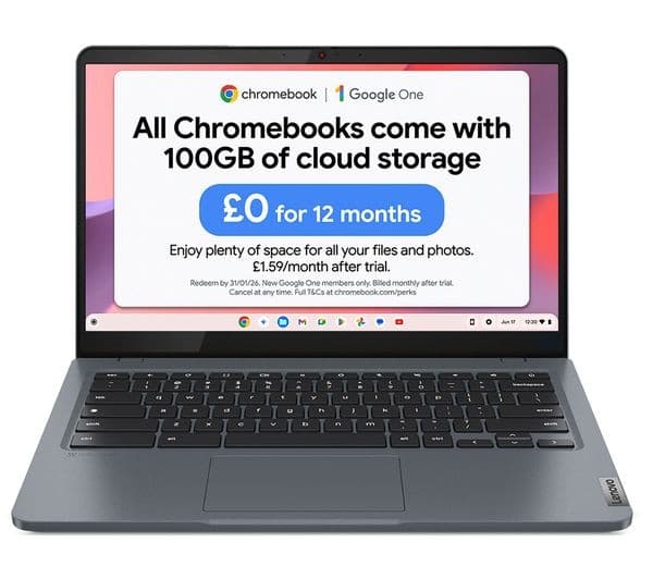 LENOVO IdeaPad Slim 3 14 Chromebook Intel i3 8GB 128GB Storm Grey - Image 1