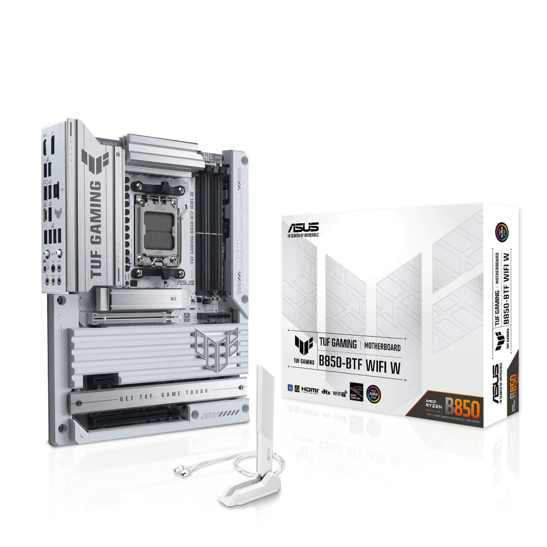ASUS TUF GAMING B850-BTF WIFI W AMD B850 Socket AM5 DDR5 Wi-Fi 7 ATX Motherboard - White - Image 1