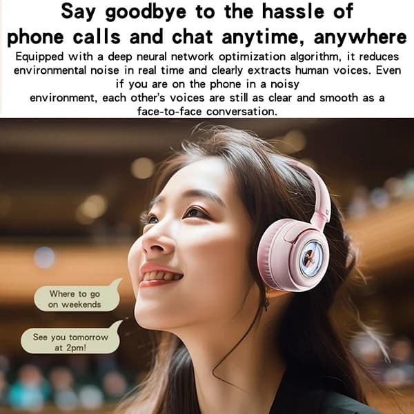 Yesido EP06 Wireless Bluetooth 5.3 RGB Headphones - Pink - Image 6
