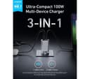 Anker Prime 100W 3-Port GaN USB-C Charger (A2688) - Grey thumbnail 8