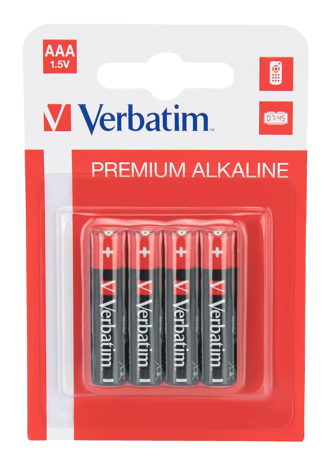 Verbatim AAA 4 Blister Pack Alkaline Batteries - Image 1