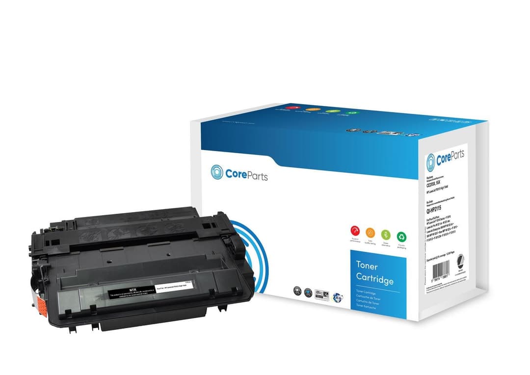 CoreParts Toner Black CE255X - Compatible Replacement for HP 55X High Yield, 12,500 Pages, HP LaserJet P3015 Series - Image 1