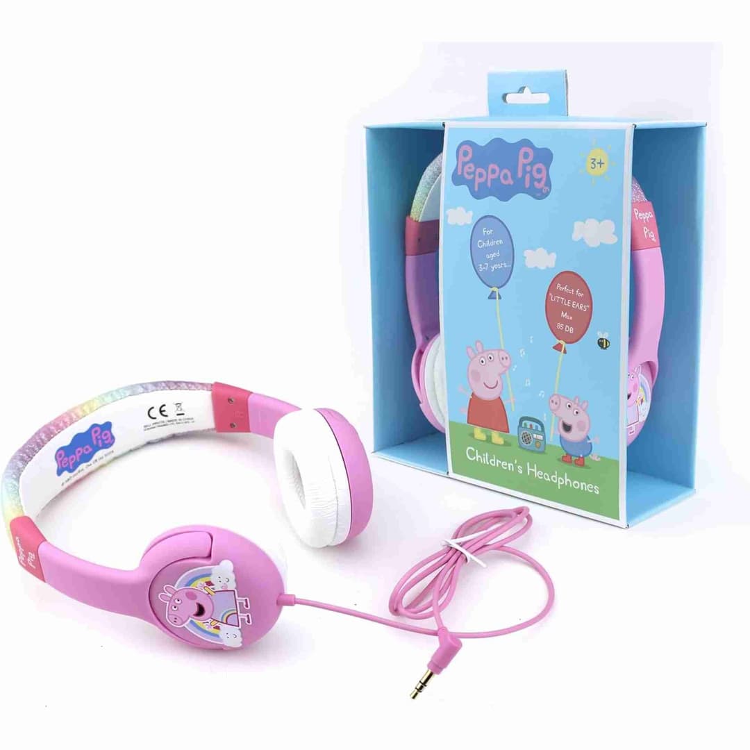 Peppa Pig Glitter Rainbow Peppa Pink Kids Headphones - Image 4