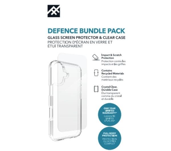ZAGG Defence iPhone 17 Case & Screen Protector Bundle Clear