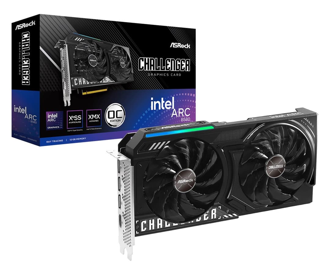 ASRock Intel Arc B580 Challenger 12GB OC GDDR6 Graphics Card - Image 1