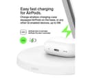 Belkin BoostCharge Pro Qi2 3-in-1 Magnetic 15W Wireless Charging Stand - White thumbnail 5