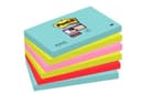 Post-it Super Sticky Notes 655-6SS-MIA 76 x 127 mm Miami Assorted Colours - 6 Pads of 90 Sheets thumbnail 1