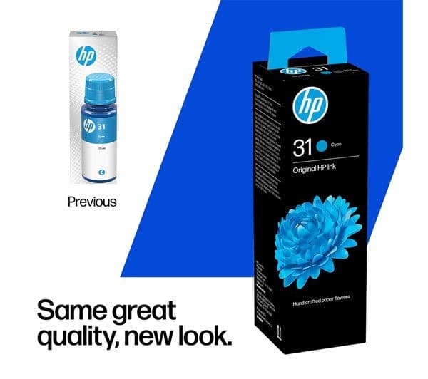 HP 31 70ml Original Ink Bottle - Cyan - Image 2