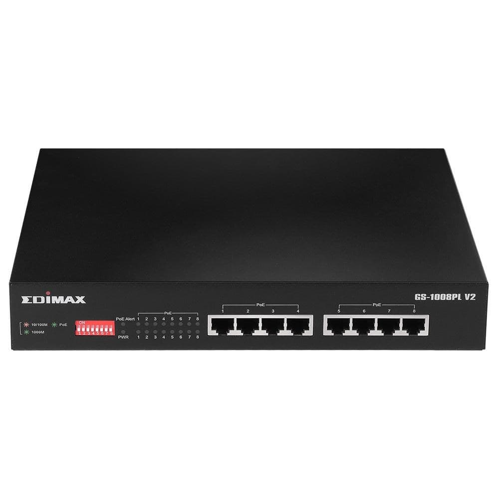 Edimax GS-1008PL V2 Long Range 8-Port Gigabit Ethernet PoE+ Switch with DIP Switch - Image 1