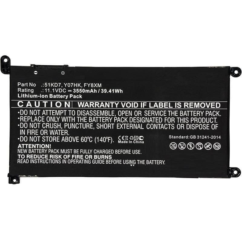 CoreParts MBXDE-BA0194 Replacement Battery for Dell Chromebook 11 3100, 11.1V 3400mAh Li-ion, 37.7Wh, Black