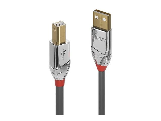 Lindy CROMO USB 2.0 Type A to B Cable Grey - 3m - Image 4