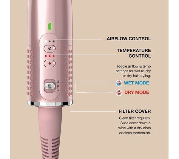Shark Glossi HT302UK 2-in-1 Hot Tool and Air Glosser - Lychee - Image 9