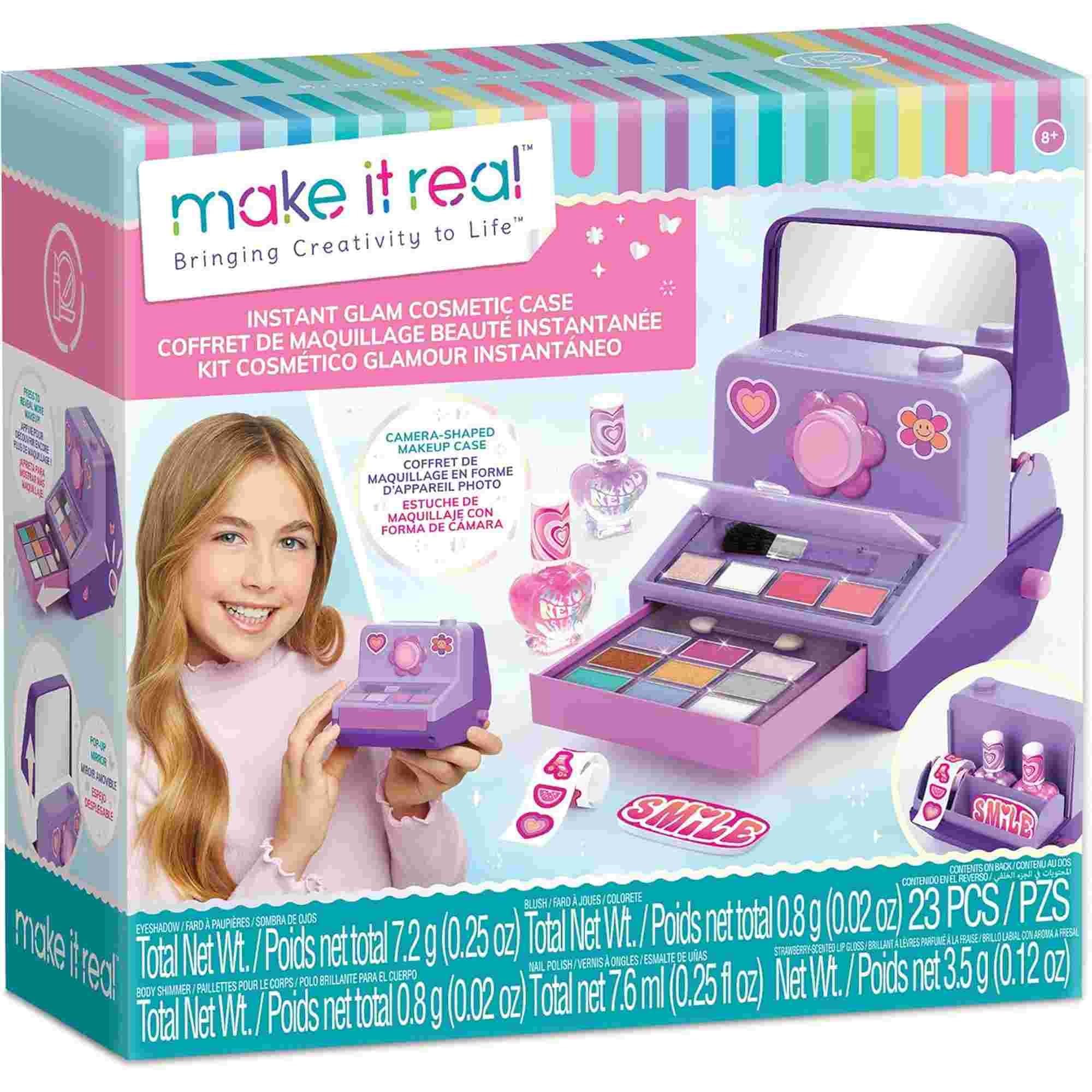 Make it Real Instant Glam Cosmetics Set with Vintage Instant Camera Shaped Box