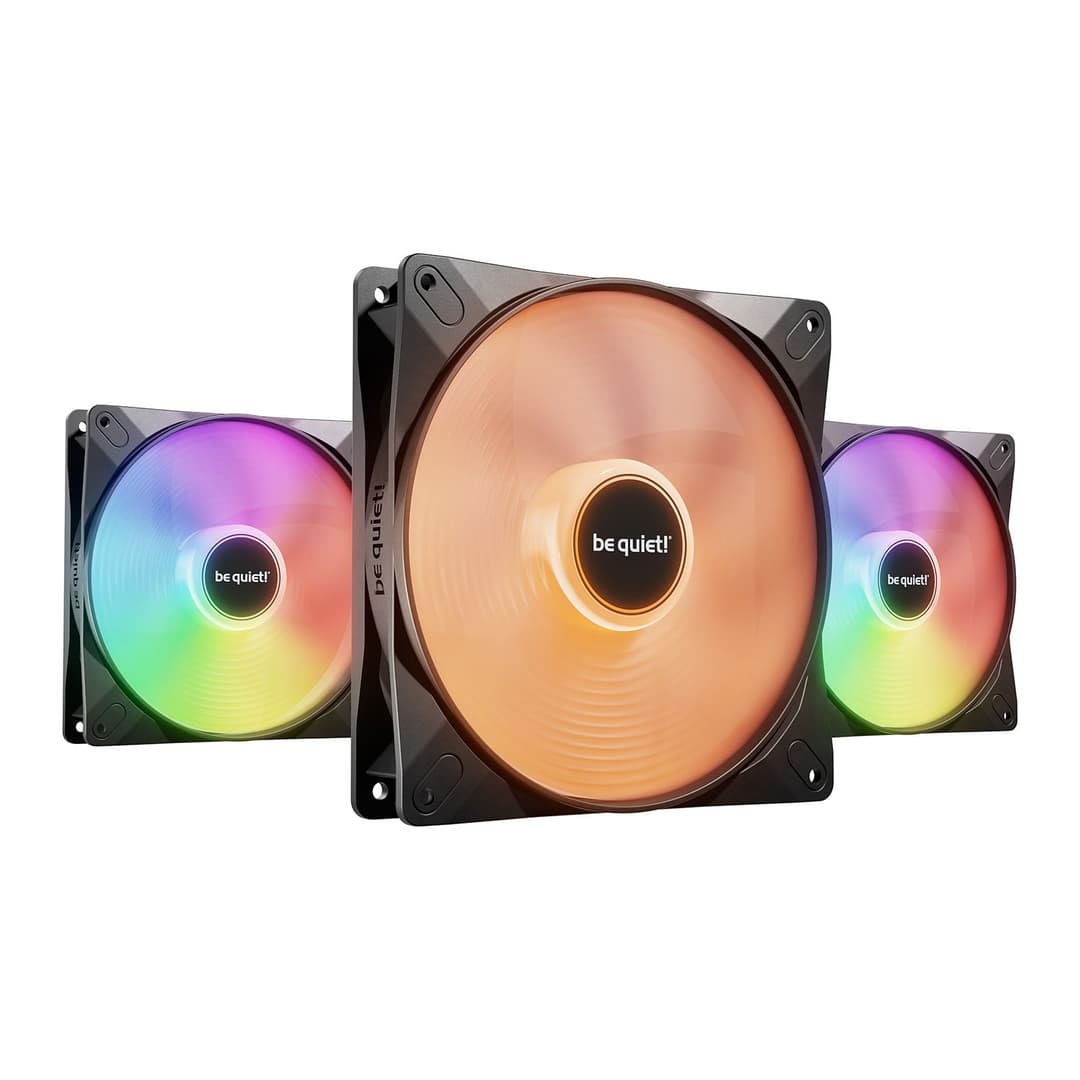 be quiet! Light Wings LX 140mm PWM ARGB 7 Blades Case Fan Triple Pack - Black - Image 2