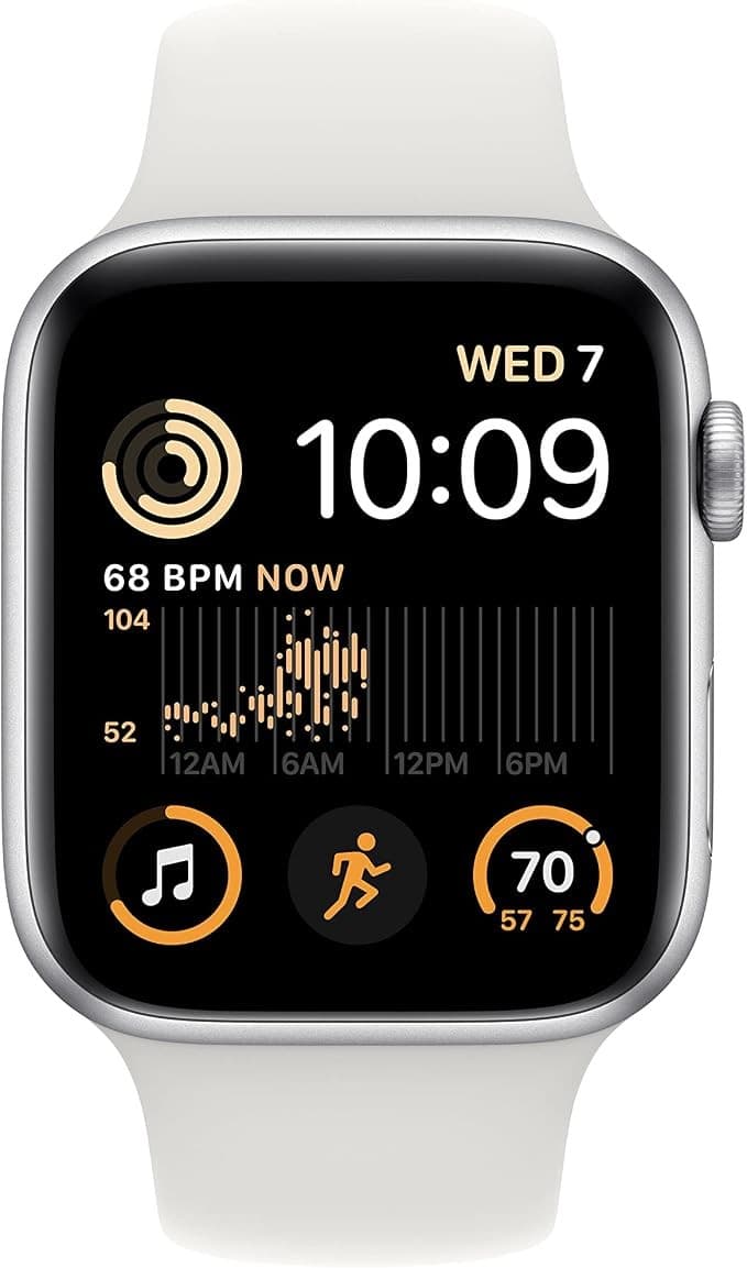 Apple Watch SE 2nd Gen GPS 44mm Aluminium Case with Sport Band S/M - Silver - Image 3