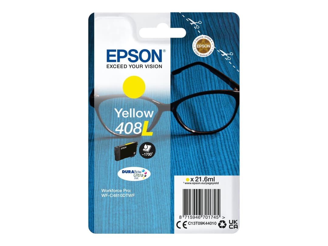 Epson 408L DURABrite Ultra Original Ink Cartridge 21.6ml 1,700 Pages for WorkForce Pro WF-C4810DTWF - Yellow - Image 1