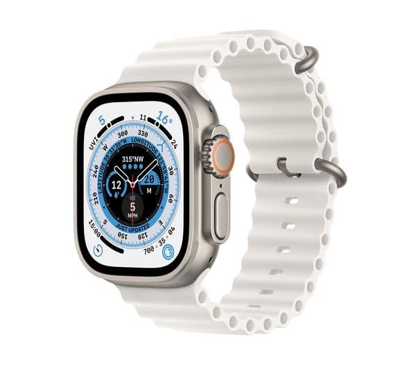 Apple Watch Ultra GPS + Cellular 49mm Titanium Case with White Ocean Band - Image 1
