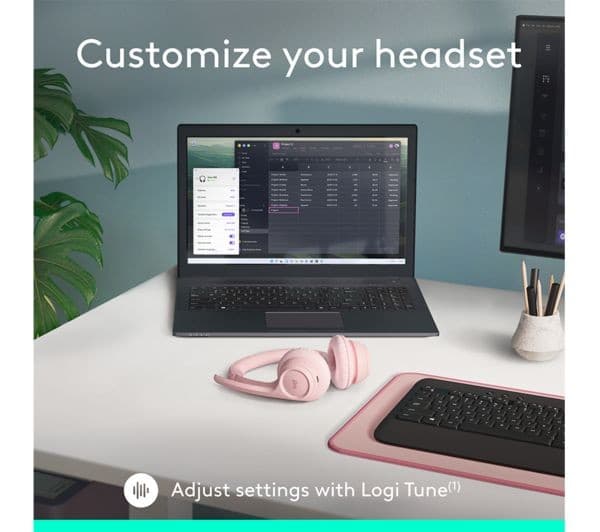 Logitech Zone 300 Wireless Headset - Rose - Image 9