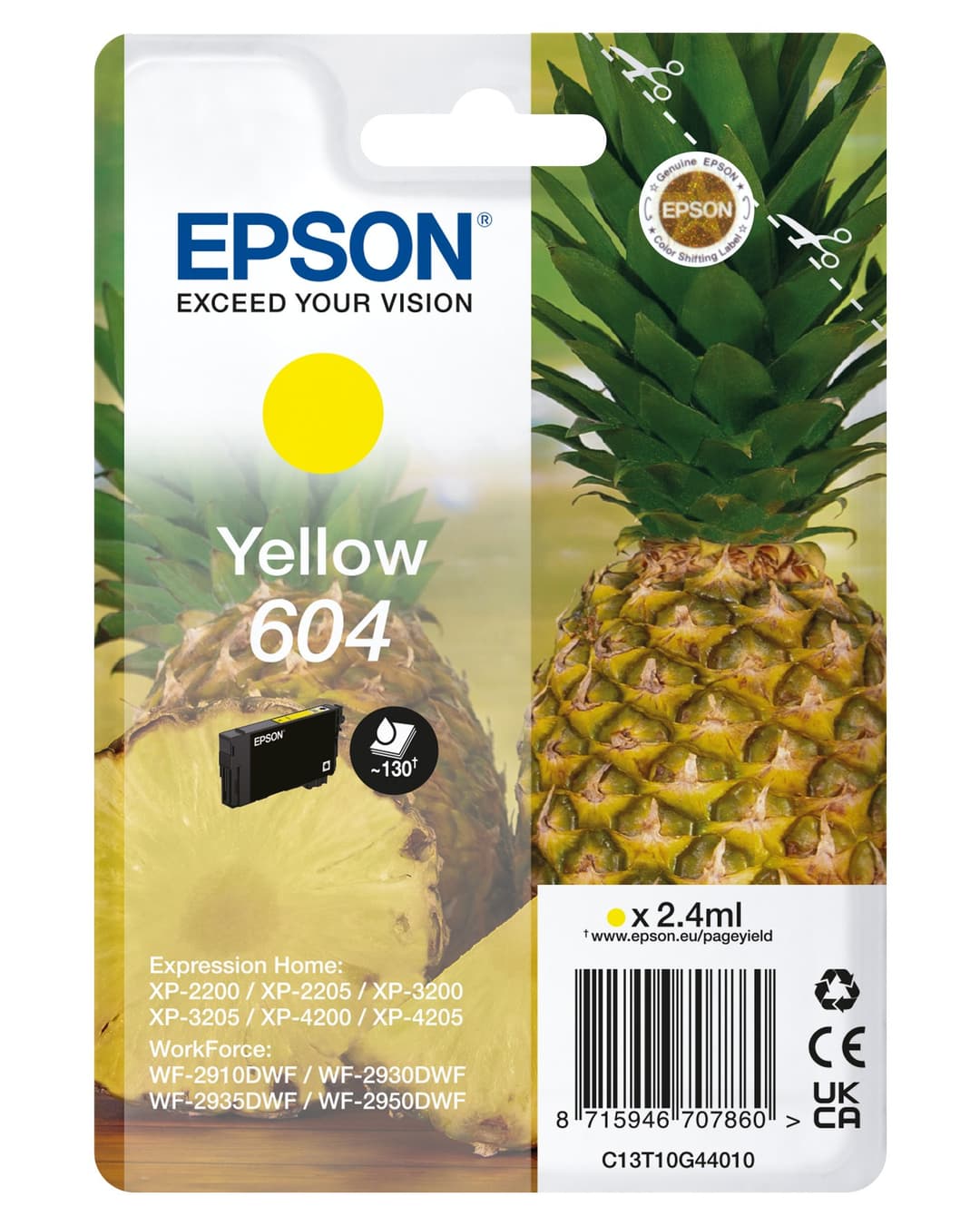 Epson 604 Original Standard Yield Ink Cartridge - Yellow - Image 1