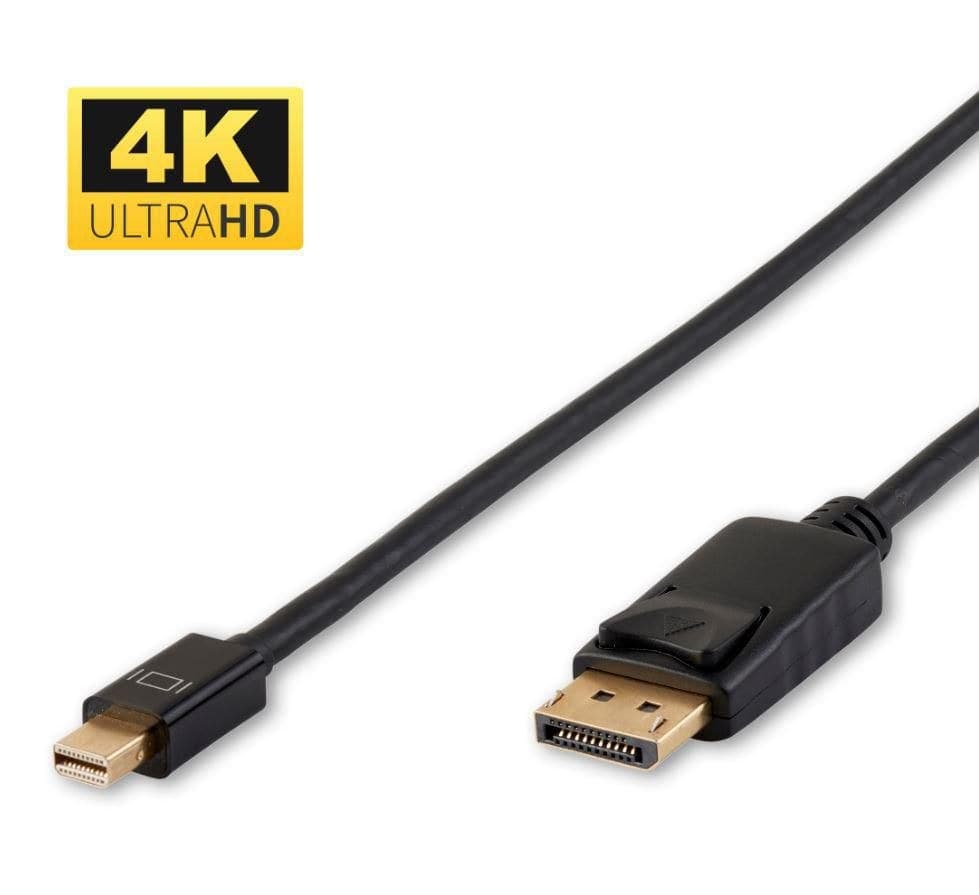 MicroConnect 4K Mini DisplayPort 1.2 to DisplayPort Cable, Black - 2m - Image 1
