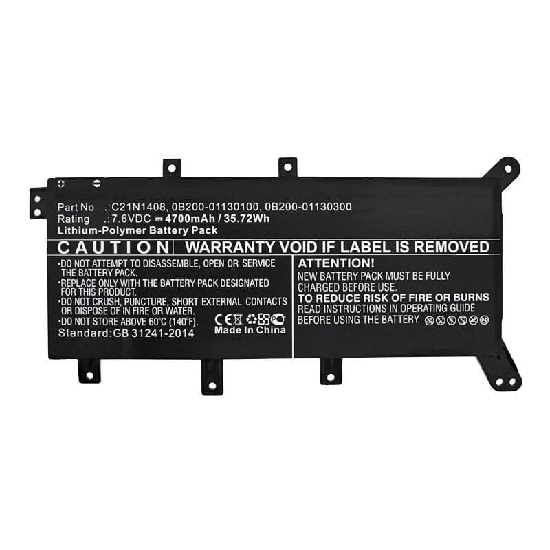 CoreParts MBXAS-BA0238 Replacement Laptop Battery for Asus A555LJ Series, 7.6V 4100mAh Li-Pol, Black