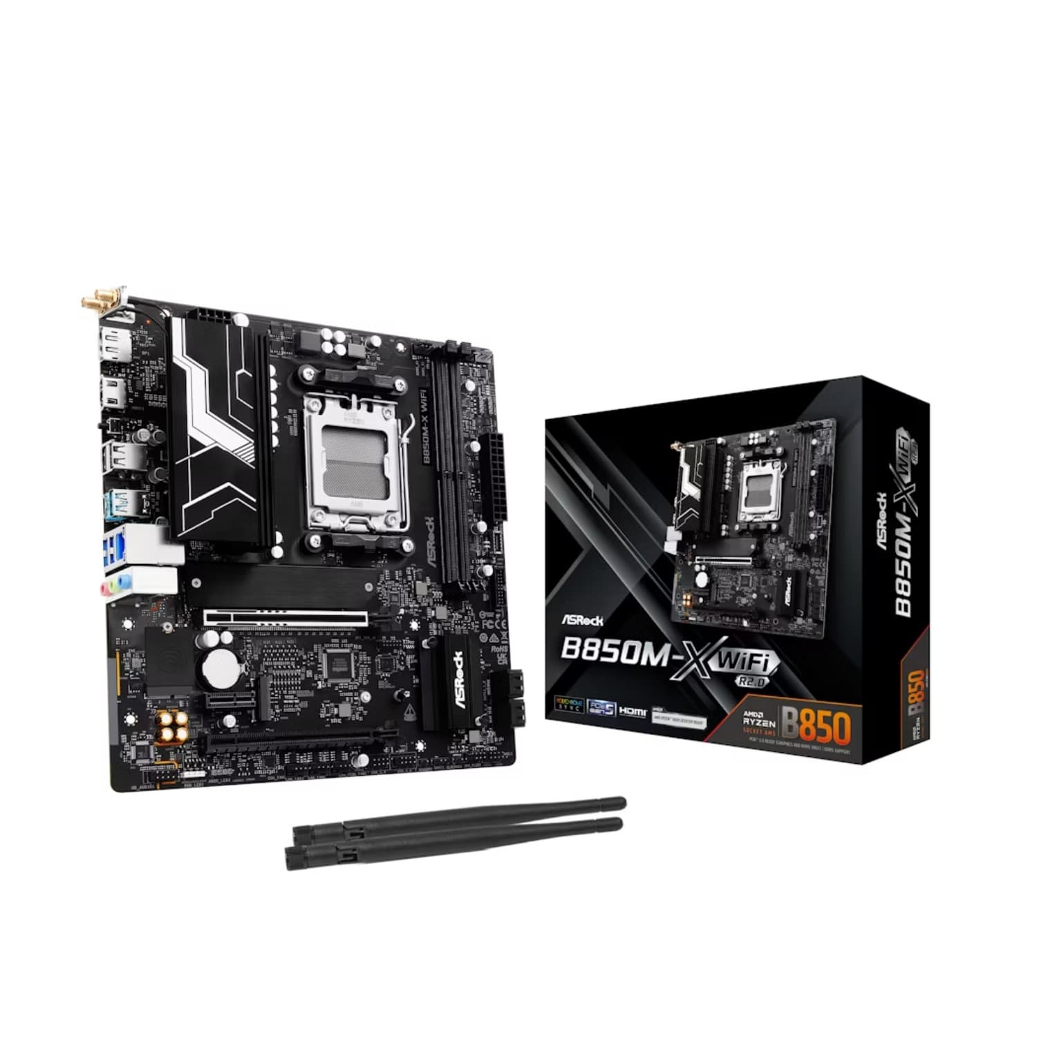 ASRock B850M-X R2.0 AMD B850 DDR5 Micro-ATX Socket AM5 Motherboard - Wi-Fi